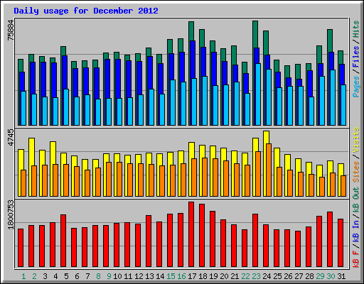 Daily usage for December 2012