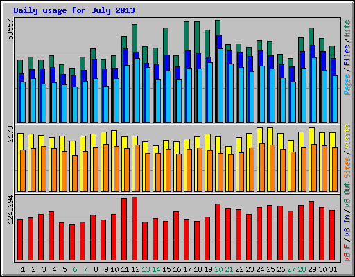 Daily usage for July 2013