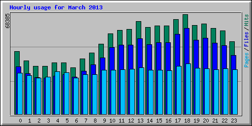 Hourly usage for March 2013