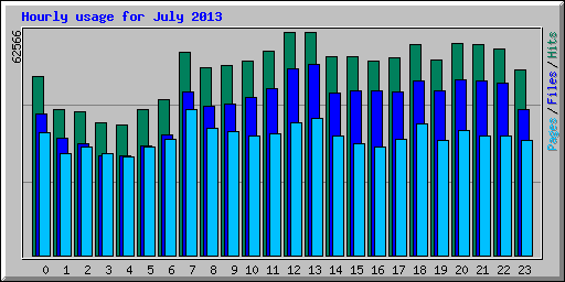 Hourly usage for July 2013